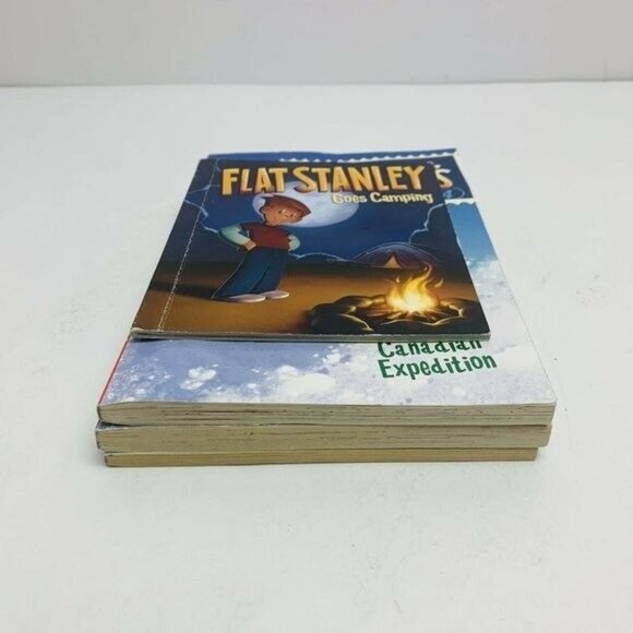 Lot Of 4 Flat Stanley Books Jeff Brown Goes Camping Christmas Adventure 4 14 - Picture 5 of 7